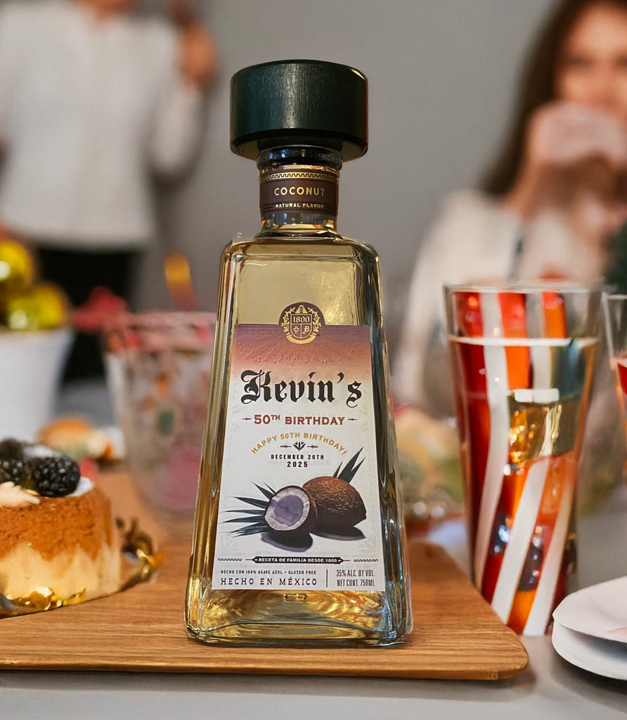 1800 Coconut Tequila Personalized Birthday Labels | Labelyourlife