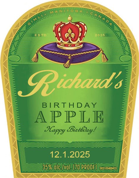 Crown Royal Apple Whisky personalized birthday labels - Labelyourlife