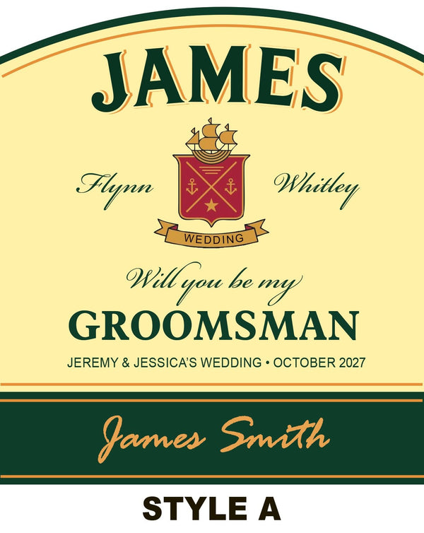 Groomsman gift personalized Jameson style Irish Whiskey labels - Labelyourlife