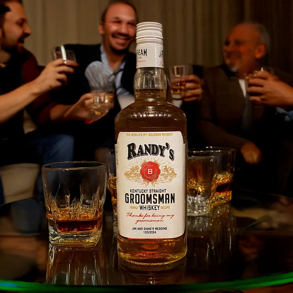 Groomsman gift personalized Jim Beam label