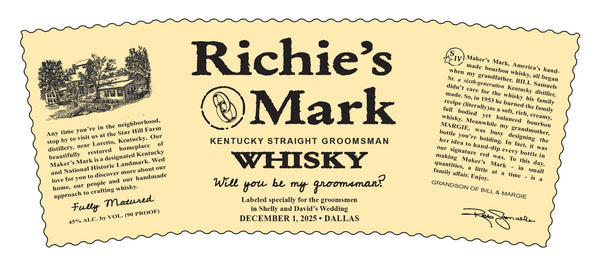 Groomsman Maker's Mark Bourbon label - Labelyourlife