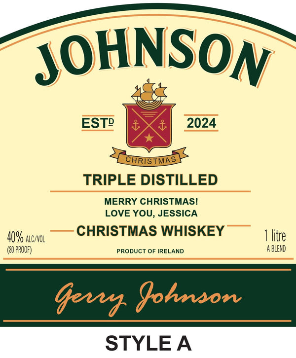Jameson Whiskey Custom Christmas Gift label - Labelyourlife