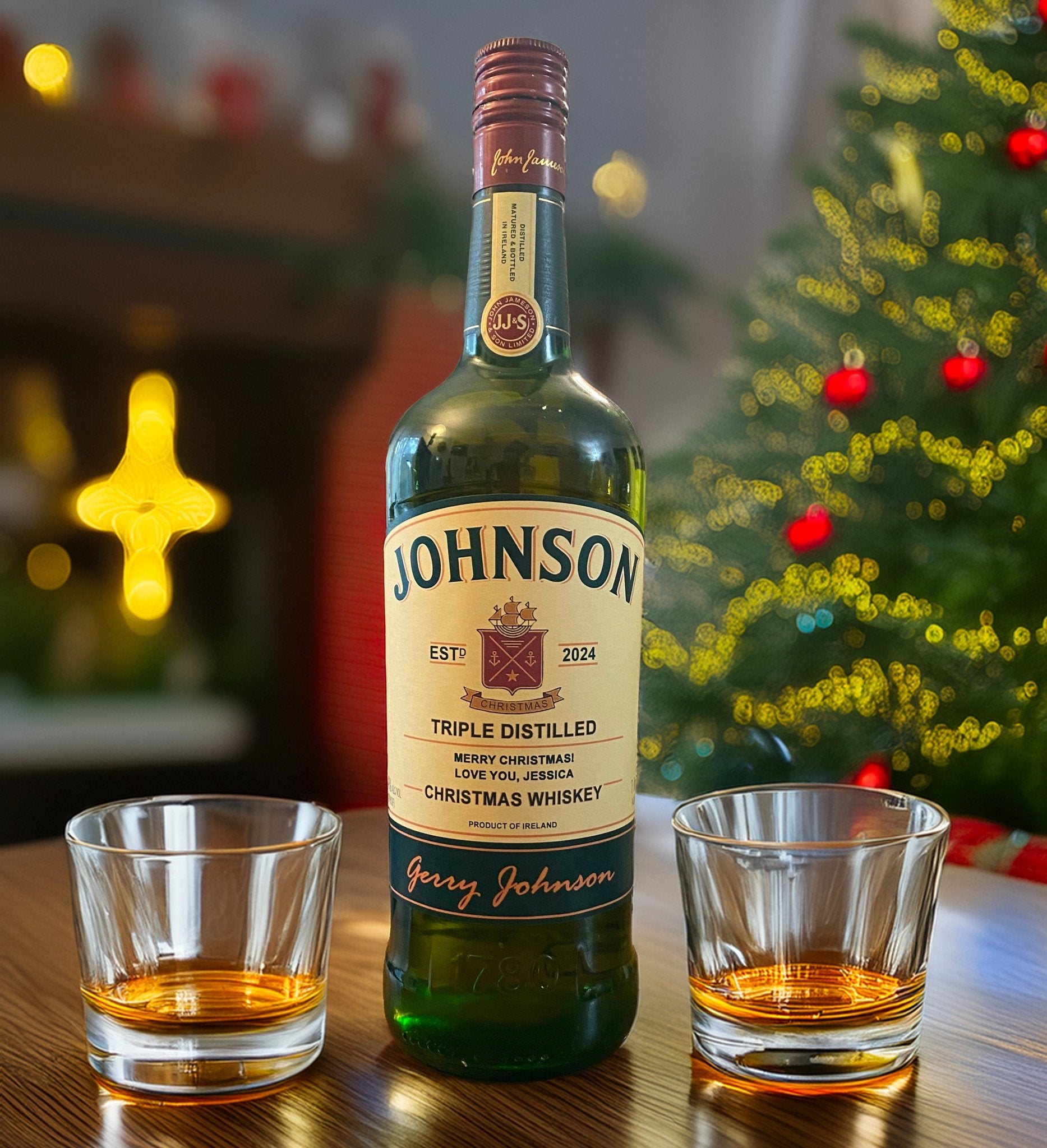 Jameson Whiskey Custom Christmas Gift label - Labelyourlife