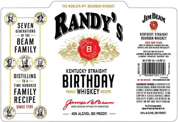 Jim Beam Bourbon custom birthday labels - Labelyourlife