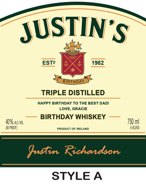 Personalized Jameson whiskey bottle birthday labels - Labelyourlife