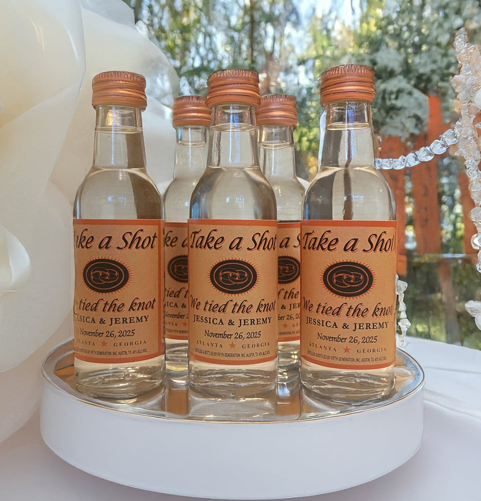 Wedding Favor Customized Tito's shot labels