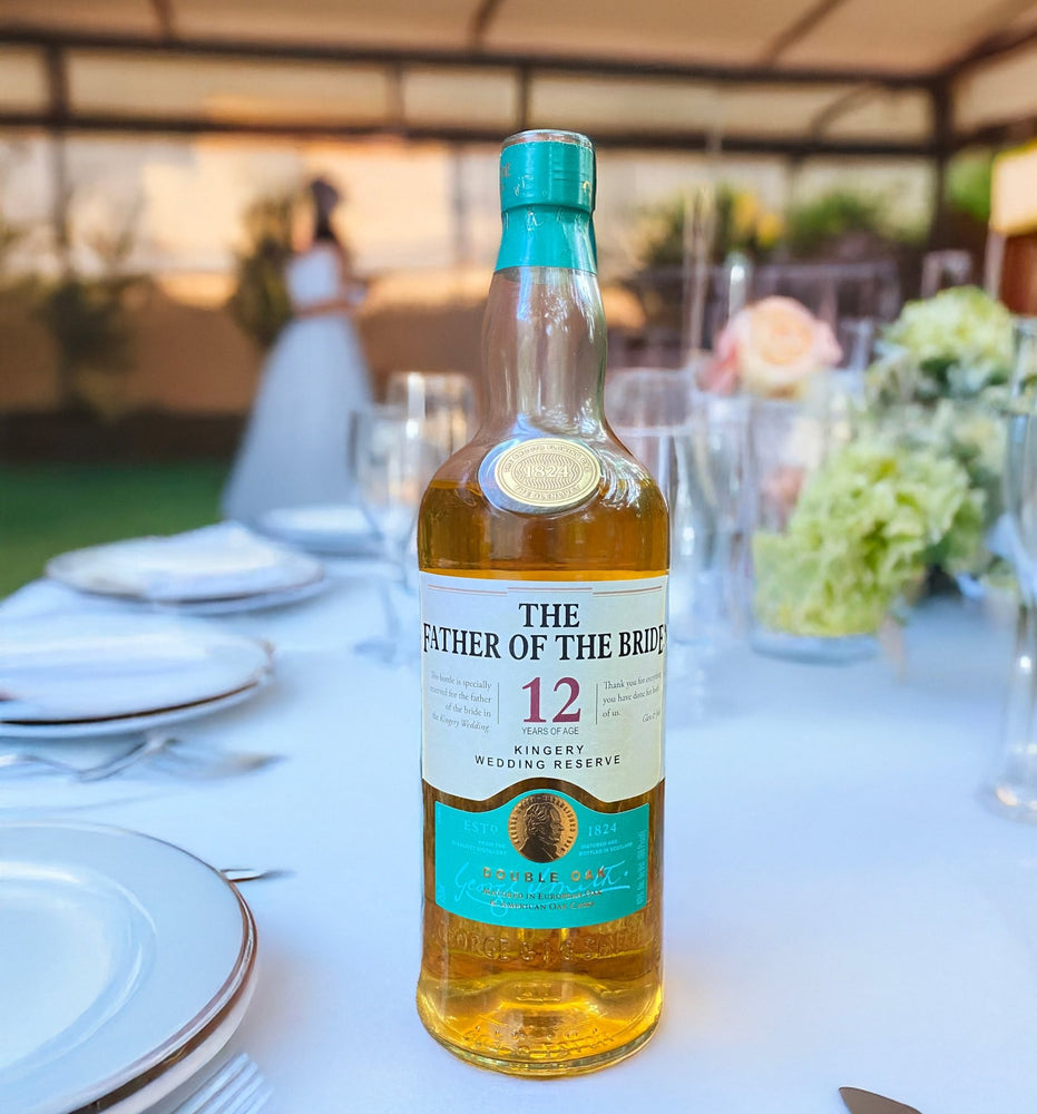 Wedding Gift Father of the Bride personalized Glenlivet Whisky labels