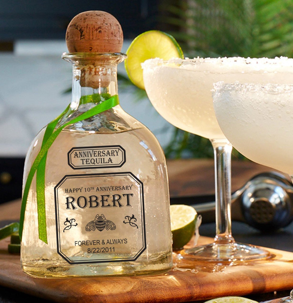 Anniversary gift Patron bottle label