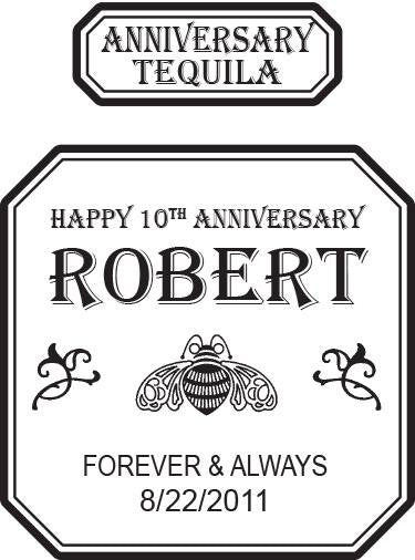 Anniversary gift Patron bottle label - Labelyourlife