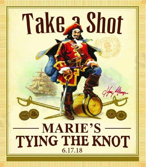 Bachelorette Party Favor Captain Morgan style custom labels - Labelyourlife