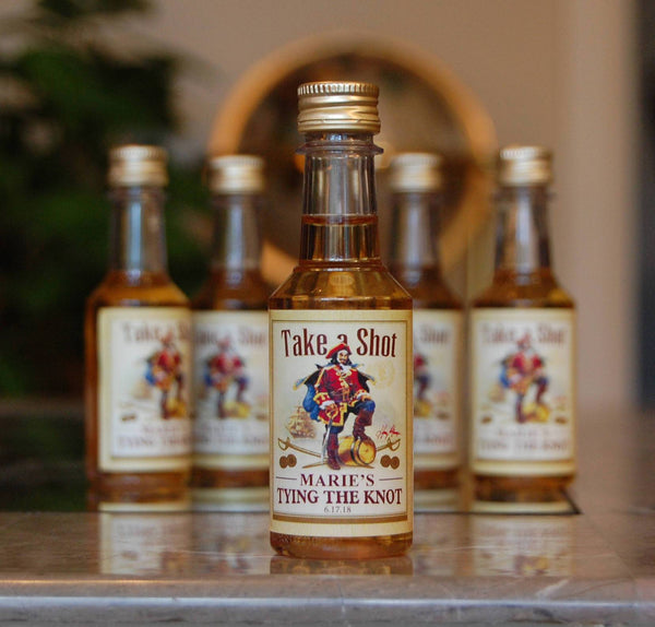 Bachelorette Party Favor Captain Morgan style custom labels - Labelyourlife