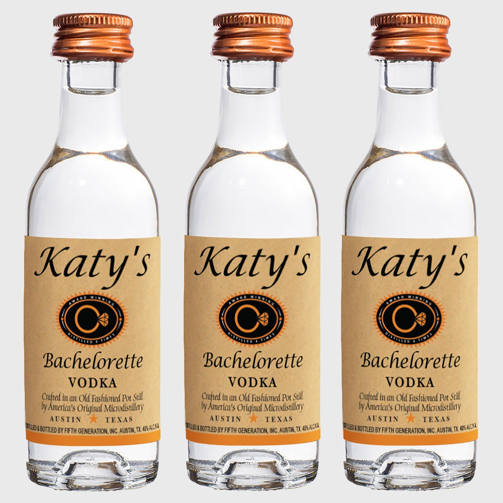 Bachelorette Party mini labels for Tito's Vodka shot bottles