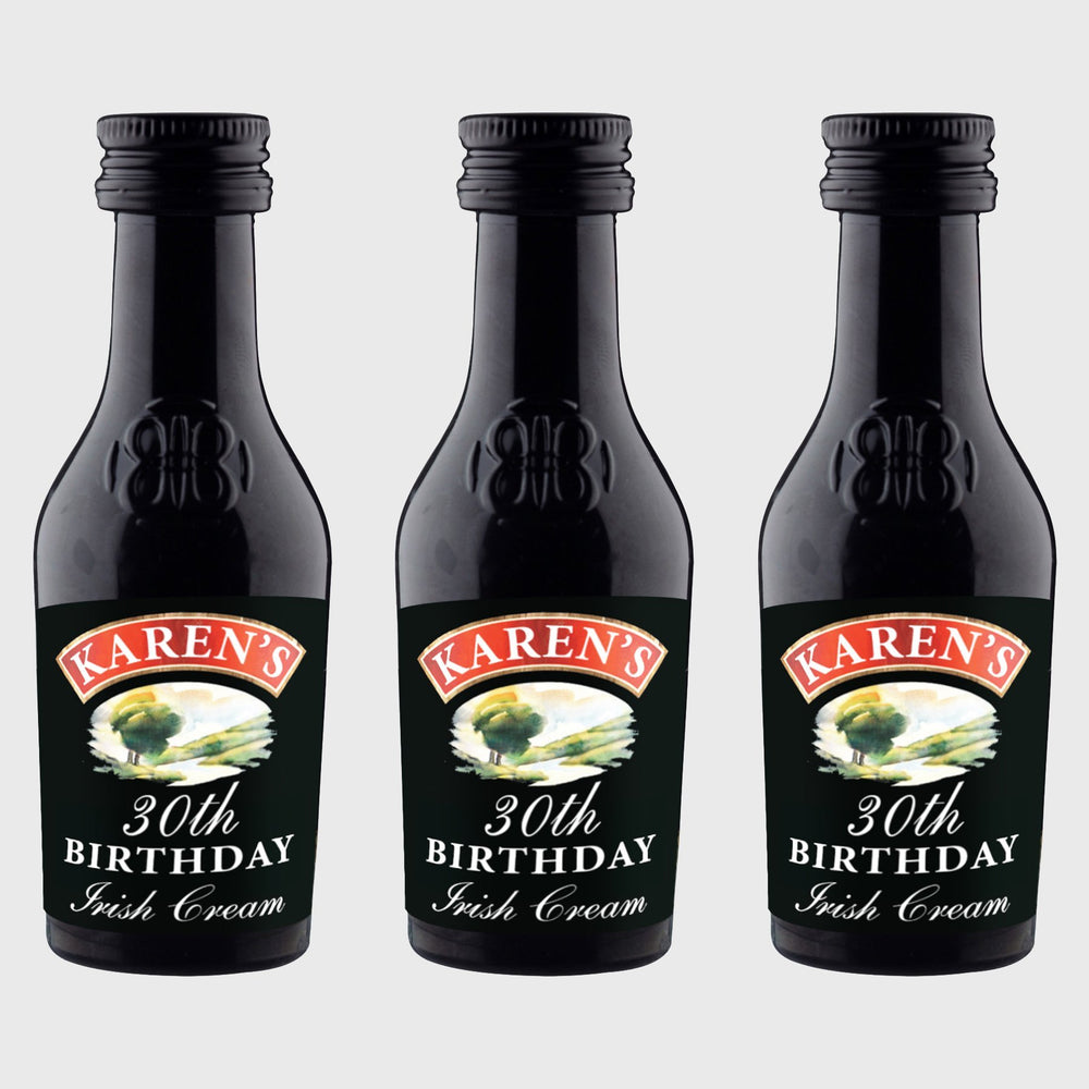 Birthday Party Favor - Personalized Bailey's Irish Cream style shot labels