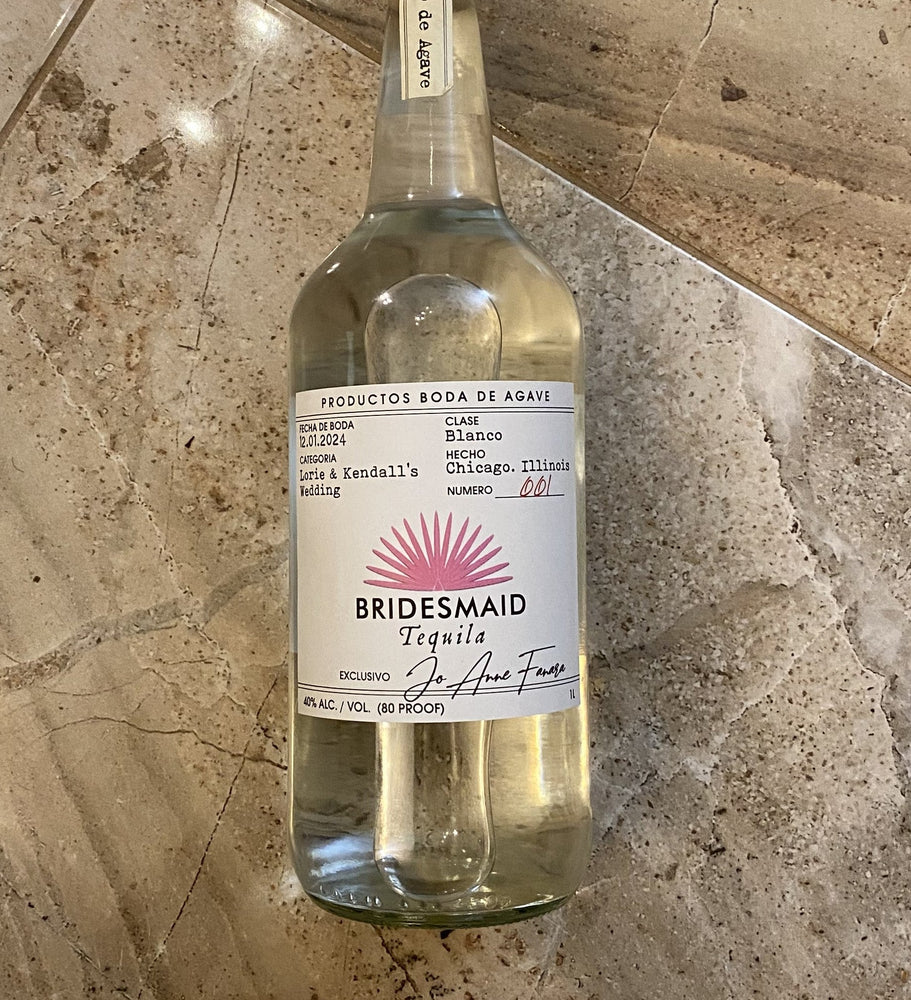 Casamigos tequila bridesmaid gift label