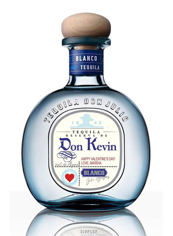 Don Julio Tequila Valentine's personalized bottle label