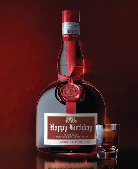 Grand Marnier personalized birthday labels