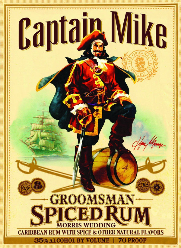 Groomsman gift labels for Captain Morgan Rum bottles - Labelyourlife
