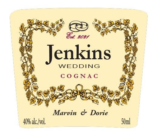 Hennessy Wedding favor labels - Labelyourlife