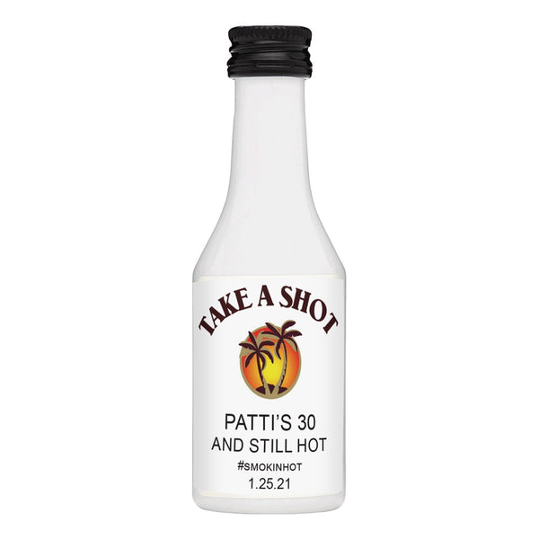 Malibu Rum style mini birthday labels - Labelyourlife