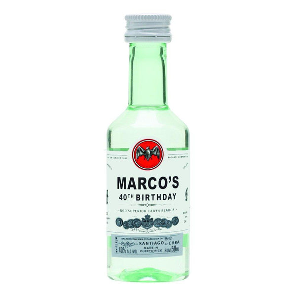 Personalized birthday Bacardi Rum shot labels - Labelyourlife