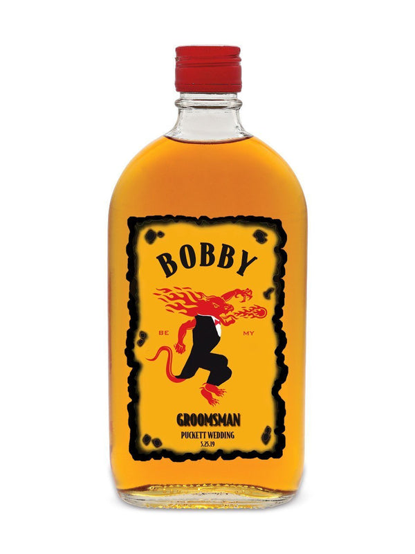 Personalized Groomsmen Fireball Whiskey Labels - Labelyourlife