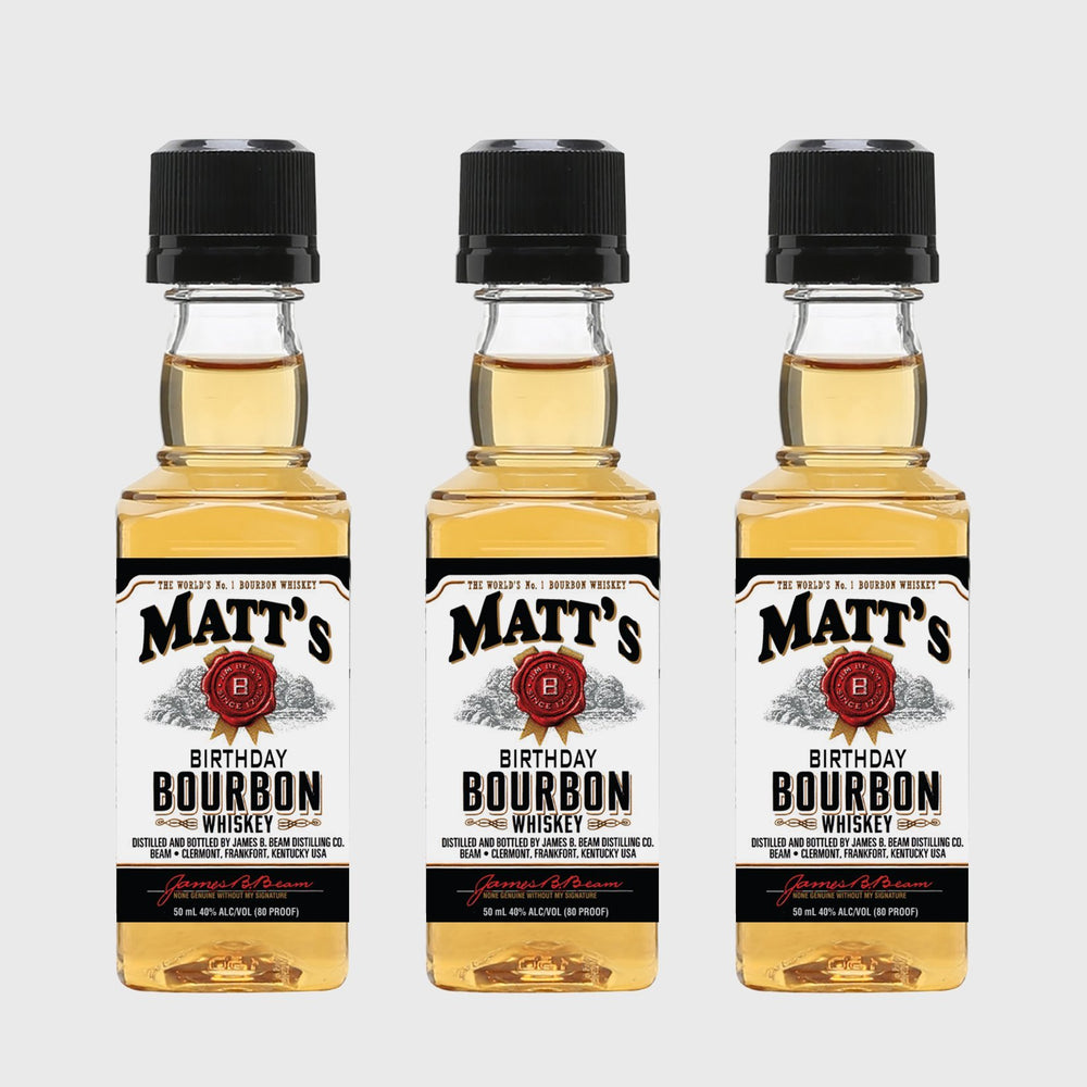 Personalized Jim Beam birthday shot labels