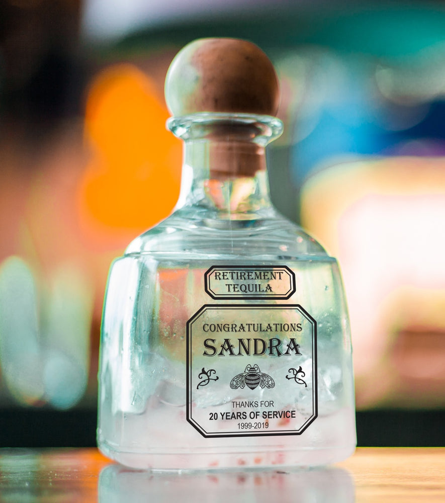 Personalized Retirement Patron bottle label