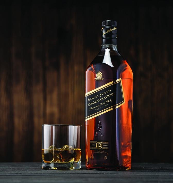 Retirement gift label for Johnnie Walker Black