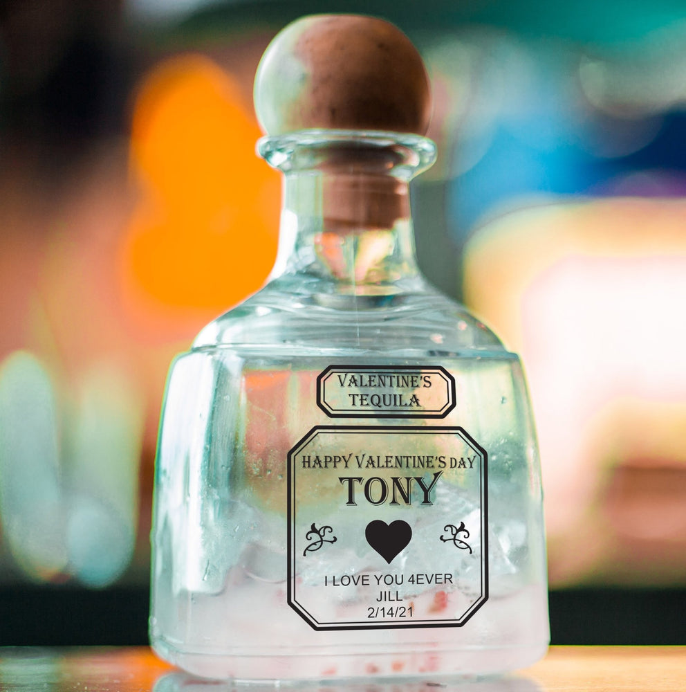 Valentine's personalized Patron bottle label
