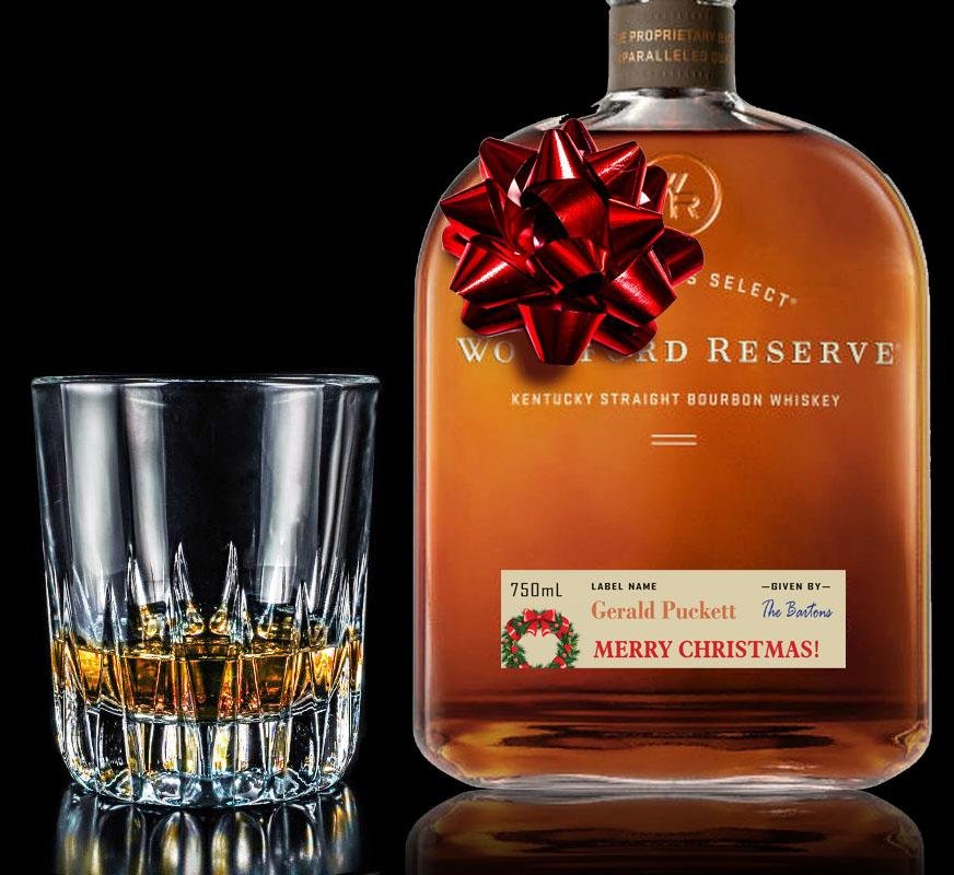 Woodford Reserve Bourbon Personalized Christmas Labels