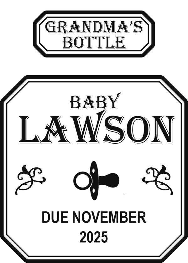 Baby announcement personalized Patron label - Labelyourlife