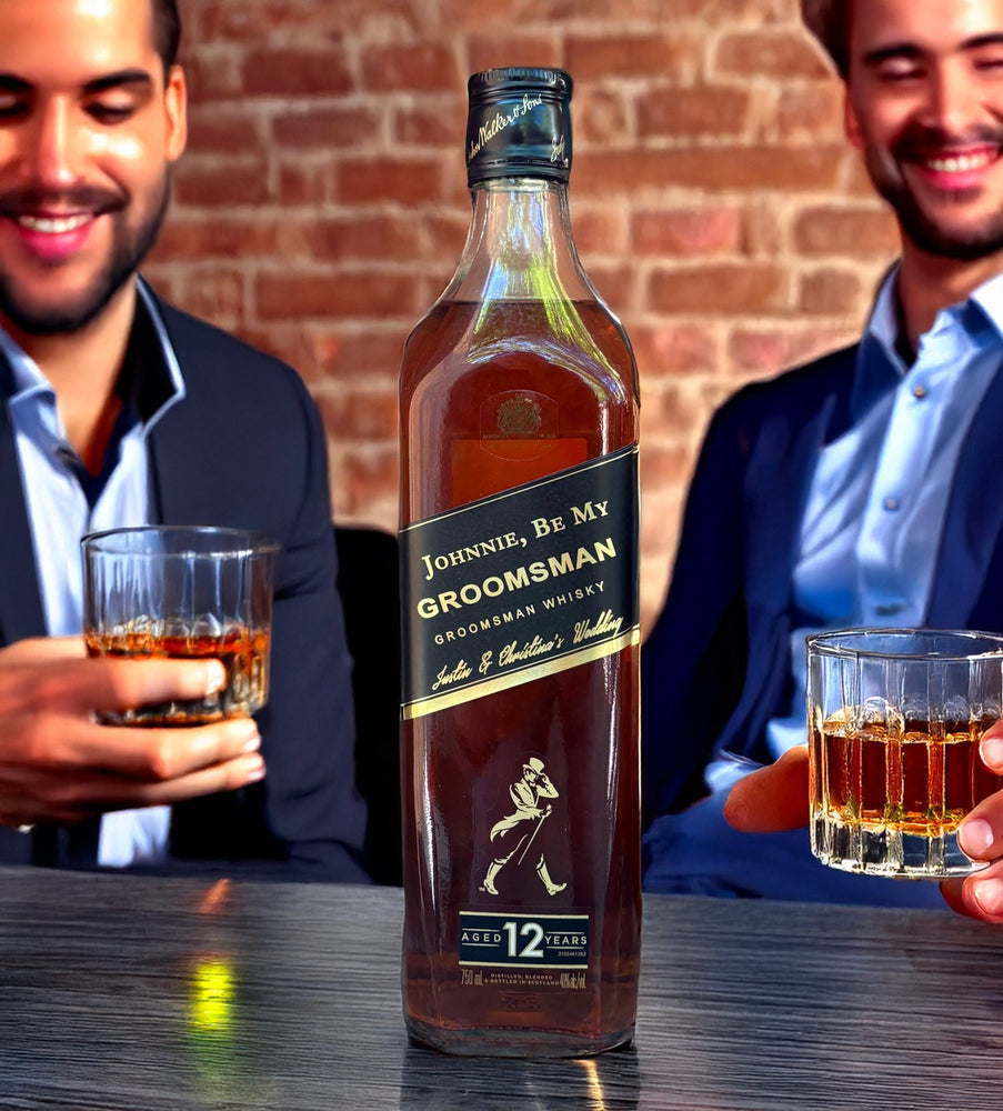 Groomsman gift label for Johnnie Walker Black