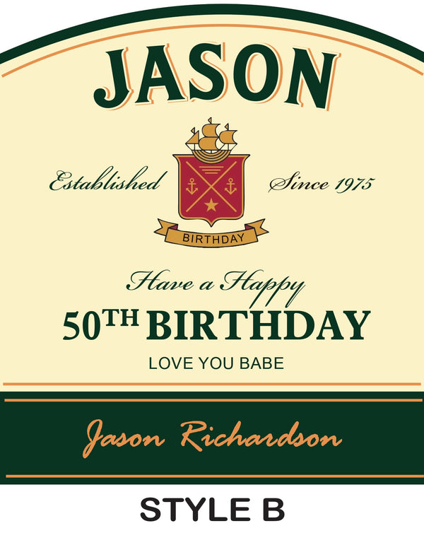 Personalized Jameson whiskey bottle birthday labels - Labelyourlife