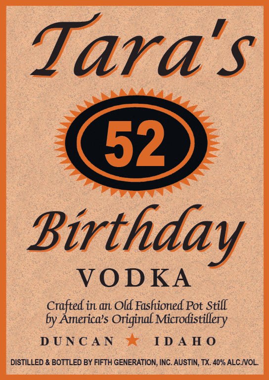 Tito's vodka style personalized birthday gift labels | Labelyourlife