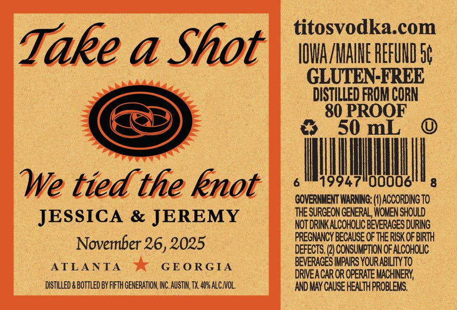 Spent Shot Labels Custom Mini Liquor Bottles Wedding Favors | Labelyourlife