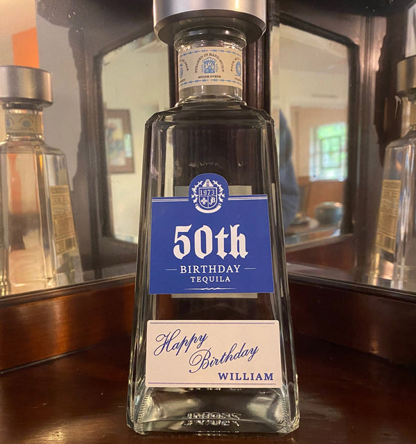 1800 Silver Tequila Personalized Birthday Labels - Labelyourlife