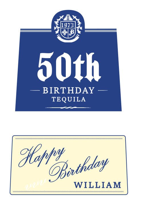 1800 Silver Tequila Personalized Birthday Labels - Labelyourlife