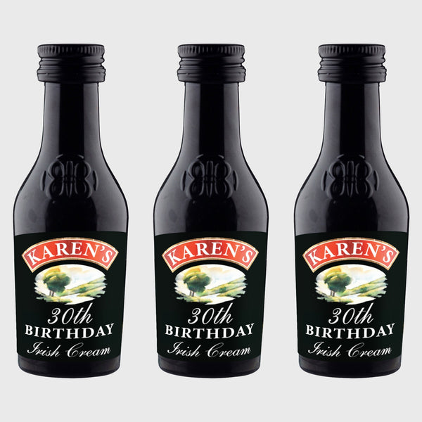 Birthday Party Favor - Personalized Bailey's Irish Cream style shot labels - Labelyourlife