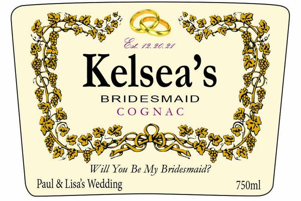 Bridesmaid Gift Cognac Label - Labelyourlife