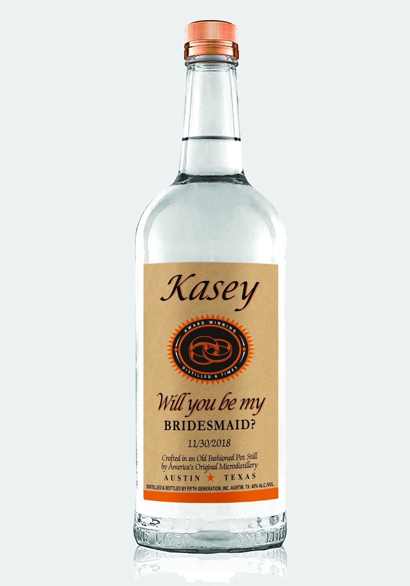 Bridesmaid gift Tito's vodka personalized label | Labelyourlife