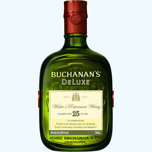 Buchanan's Whisky Personalized Retirement Gift Labels - Labelyourlife