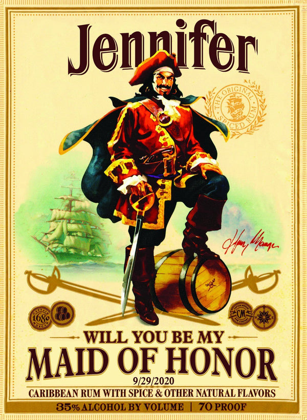 Captain Morgan Bridesmaid gift label - Labelyourlife