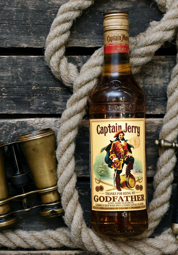 Captain Morgan Rum Godparent gift label - Labelyourlife
