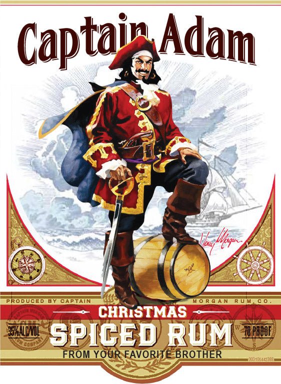 Christmas Captain Morgan rum gift label - Labelyourlife