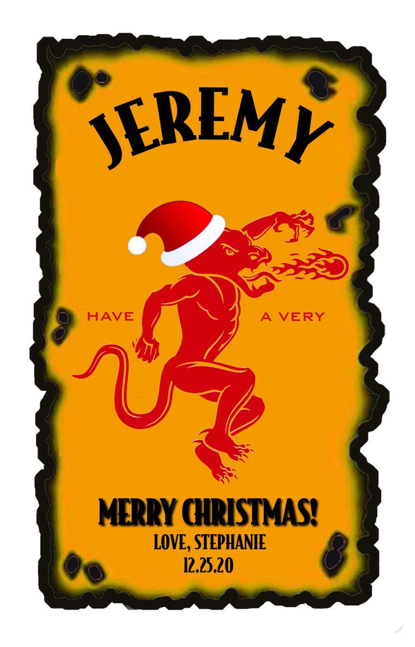 Christmas Personalized Gift Label Fireball Whisky - Labelyourlife