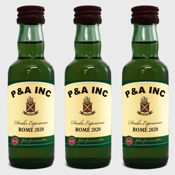 Corporate event stylized labels for Jameson shot bottle - Labelyourlife