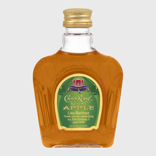 Crown Apple Whisky personalized birthday party favor label - Labelyourlife