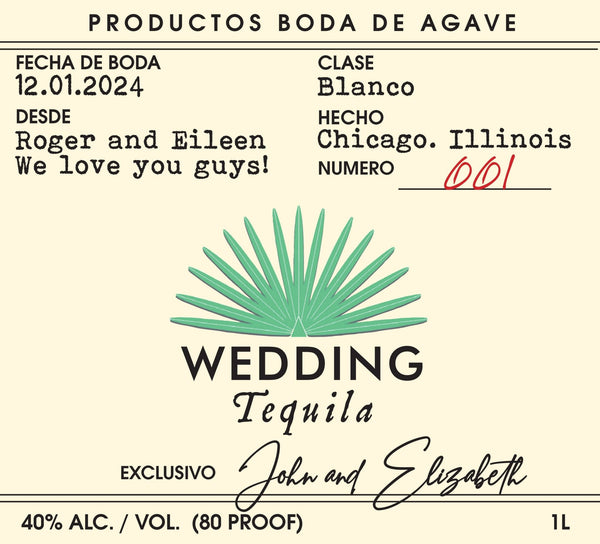Custom Casamigos Wedding or Engagement gift labels - Labelyourlife