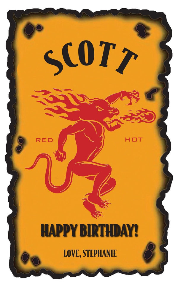 Fireball Label for Personalized Birthday Gift - Labelyourlife