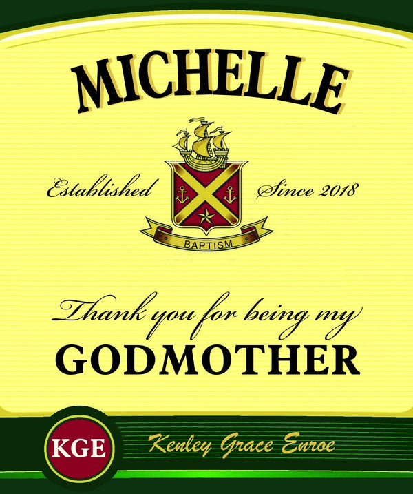 Godparent gift label for Jameson bottles - Labelyourlife